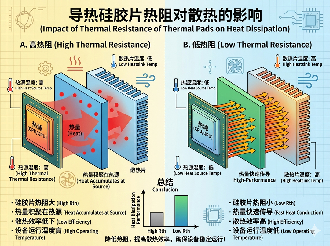 导热硅胶片热阻对散热的影响 导热硅胶片热阻对散热的影响